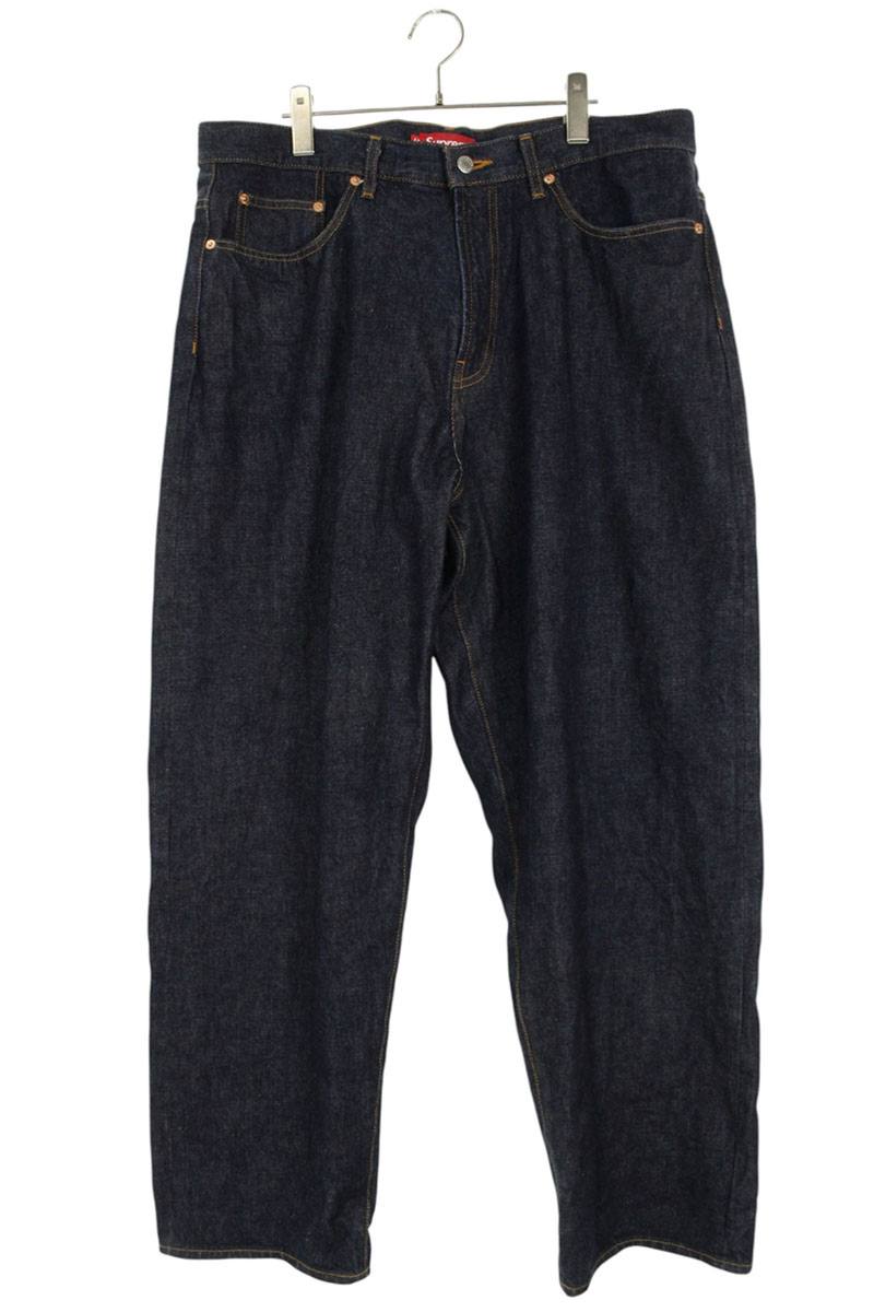 Supreme Baggy Jean Classic Logo Denim Pants Blue Size 36