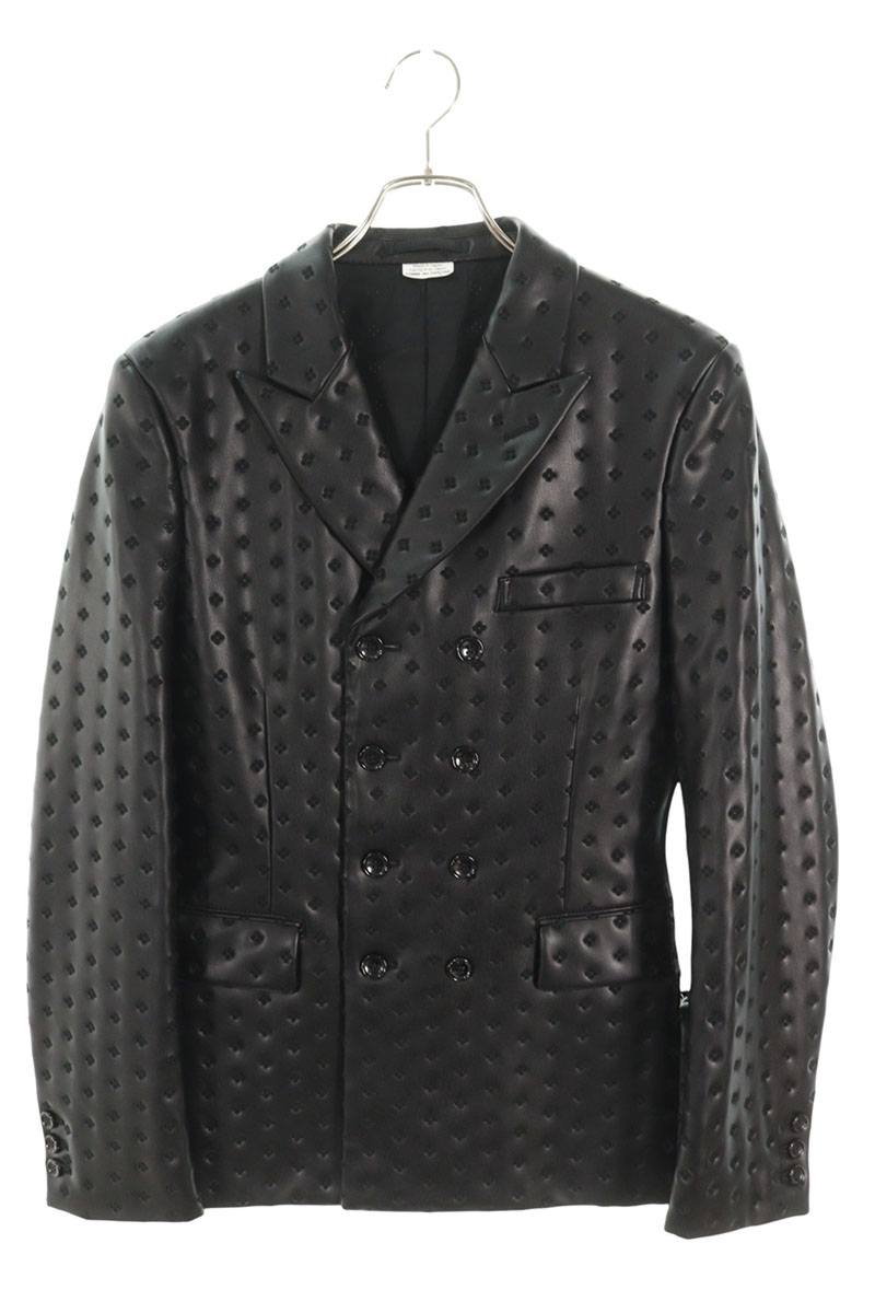 Comme des Garcons 23AW AD2022 Embroidered Leather Jacket Black Size S