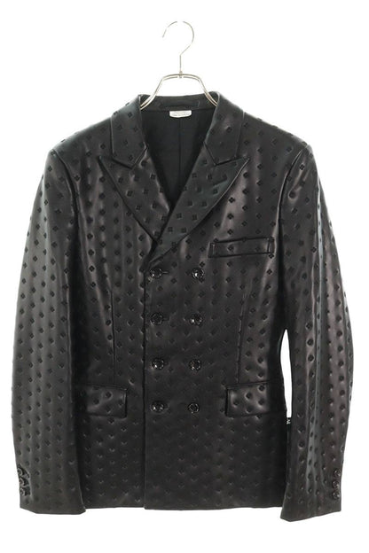 Comme des Garcons 23AW AD2022 Embroidered Leather Jacket Black Size S