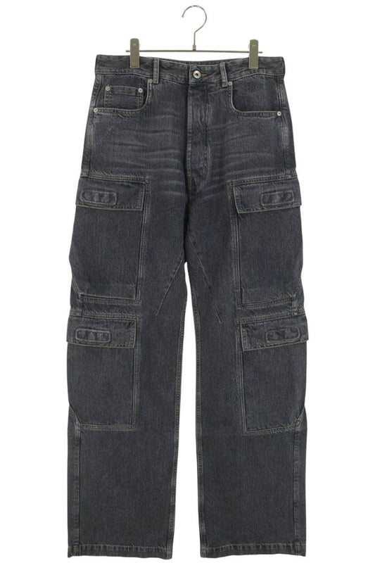 DRKSHDW DOUBLE CARGO JEANS DGY Well-Washed Denim Pants Blue Size 30