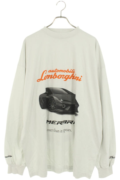 Balenciaga 25AW Logo Print Long Sleeve T-Shirt Gray Size 4