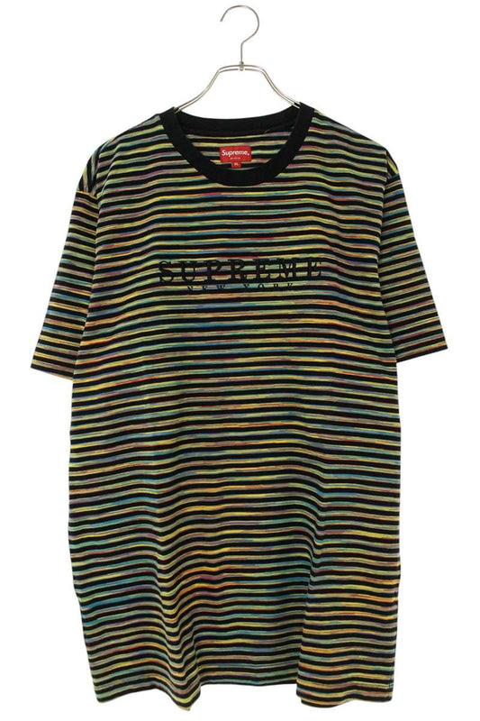 Supreme 18SS Static Stripe Top Striped T-Shirt Size XL