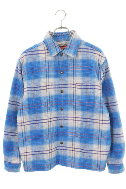 Supreme 23AW Lined Flannel Snap Shirt Back Embroidered Logo Blouson Size S