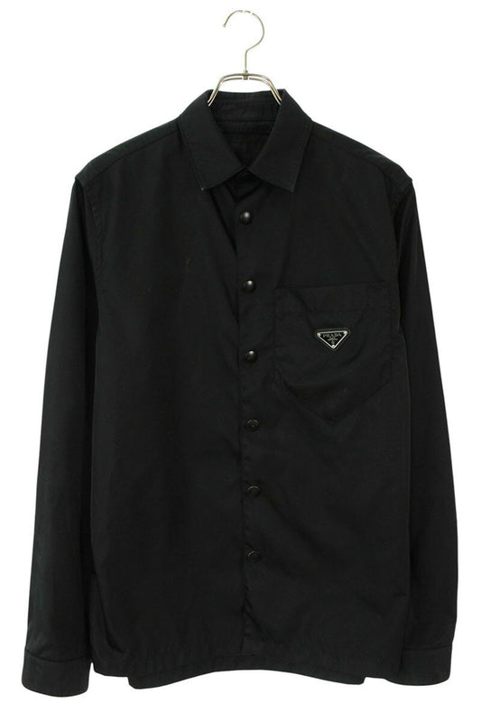 Prada Logo Long Sleeve Shirt Black Size XS