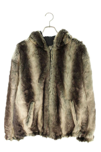 Supreme 20AW Faux Fur Reversible Hooded Jacket Gray Size M