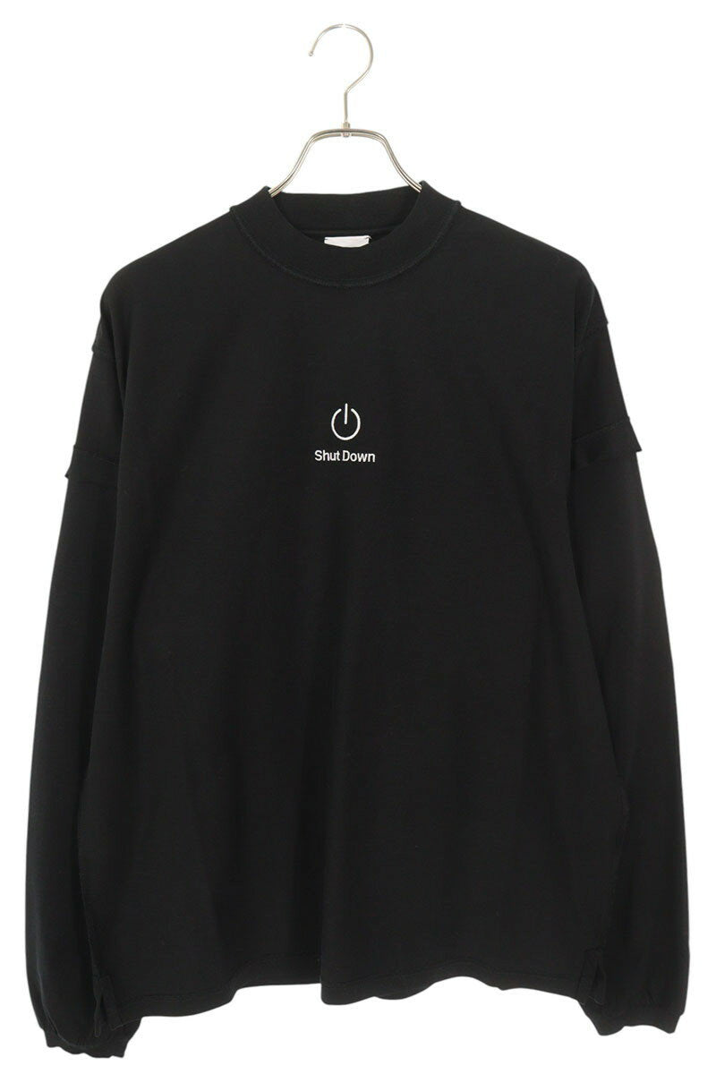 Vetements 25AW SHUT DOWN Embroidered Long Sleeve T-Shirt Black Size XS