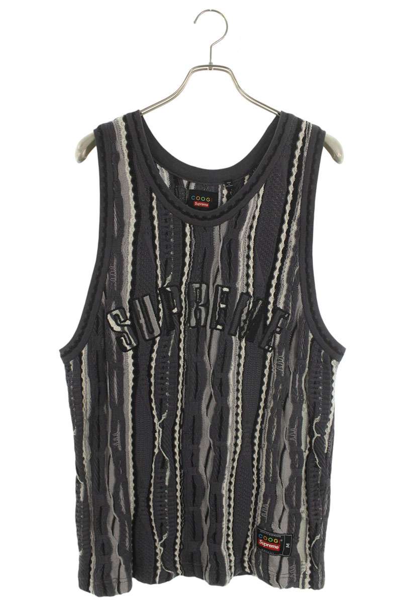 Supreme x Coogi 23SS Basketball Jersey Logo Embroidered Tank Top Gray Size M