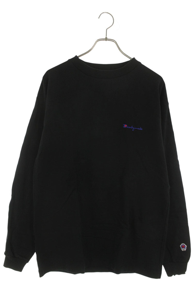 READYMADE Logo Embroidered Long Sleeve T-Shirt Black Size L