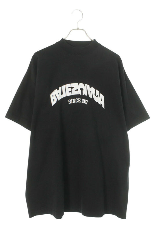 Balenciaga Logo Embroidered T-Shirt Black Size 3