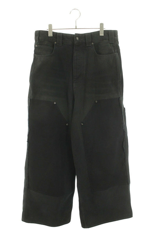 BALENCIAGA Grunge Ripped Baggy Denim Pants Black Size 30