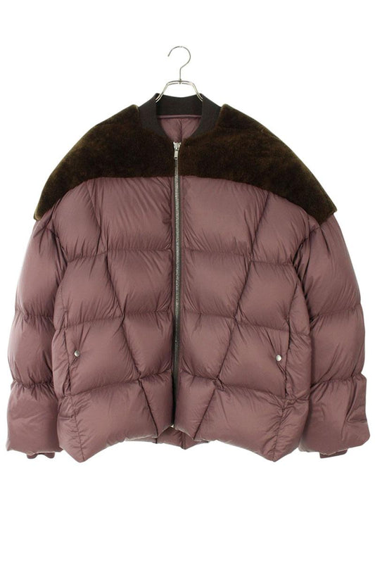 Rick Owens LSHON3 Shoulder Fur Down Jacket Purple Size 46