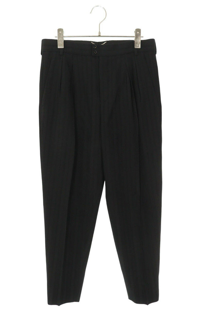 Saint Laurent Paris Striped Long Pants Black Size 44