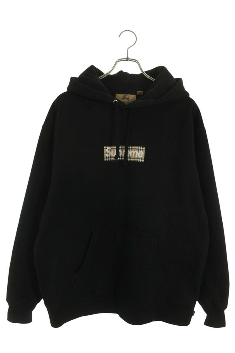 Supreme x Burberry Burberry Box Log Hooded Sweatshirt Black Size L