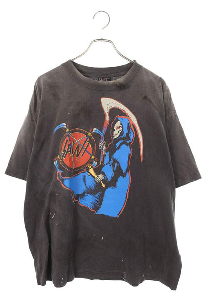 Saint Michael 25AW DEATH Graphic Print T-Shirt Black Size XL