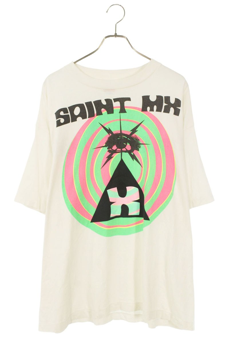 Saint Michael Logo Print T-Shirt White Size XL