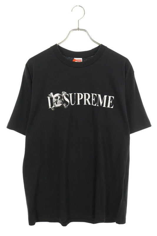 Supreme 25AW Skull Tee Logo Print T-Shirt Black Size M