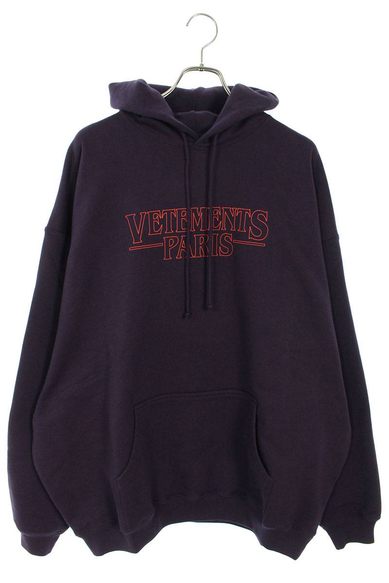 Vetements 23AW PURPLE PARIS Logo Print Hoodie Purple Size XS