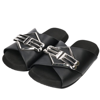Balenciaga Logo Sandals Black x Silver Size 41