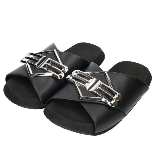 Balenciaga Logo Sandals Black x Silver Size 41