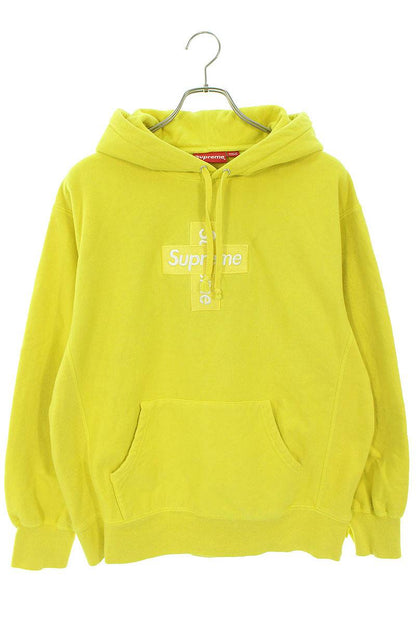 Supreme 20AW Cross Box Logo Hooded Sweatshirt Yellow Size M