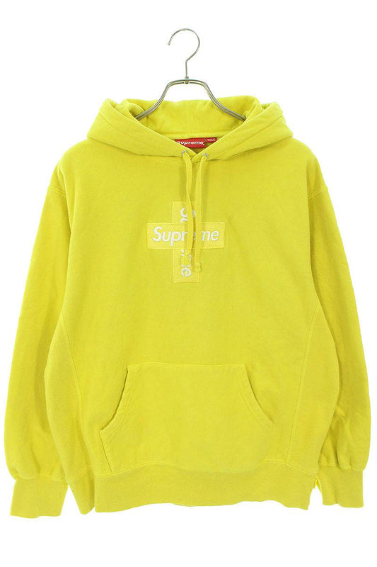 Supreme 20AW Cross Box Logo Hooded Sweatshirt Yellow Size M