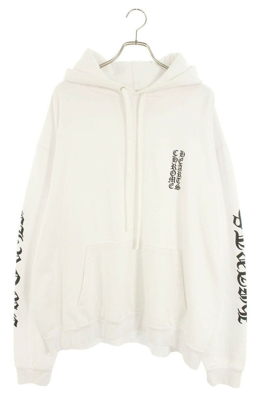 Chrome Hearts SWTSHRT PLV Logo Print Pullover Hoodie White Size XL