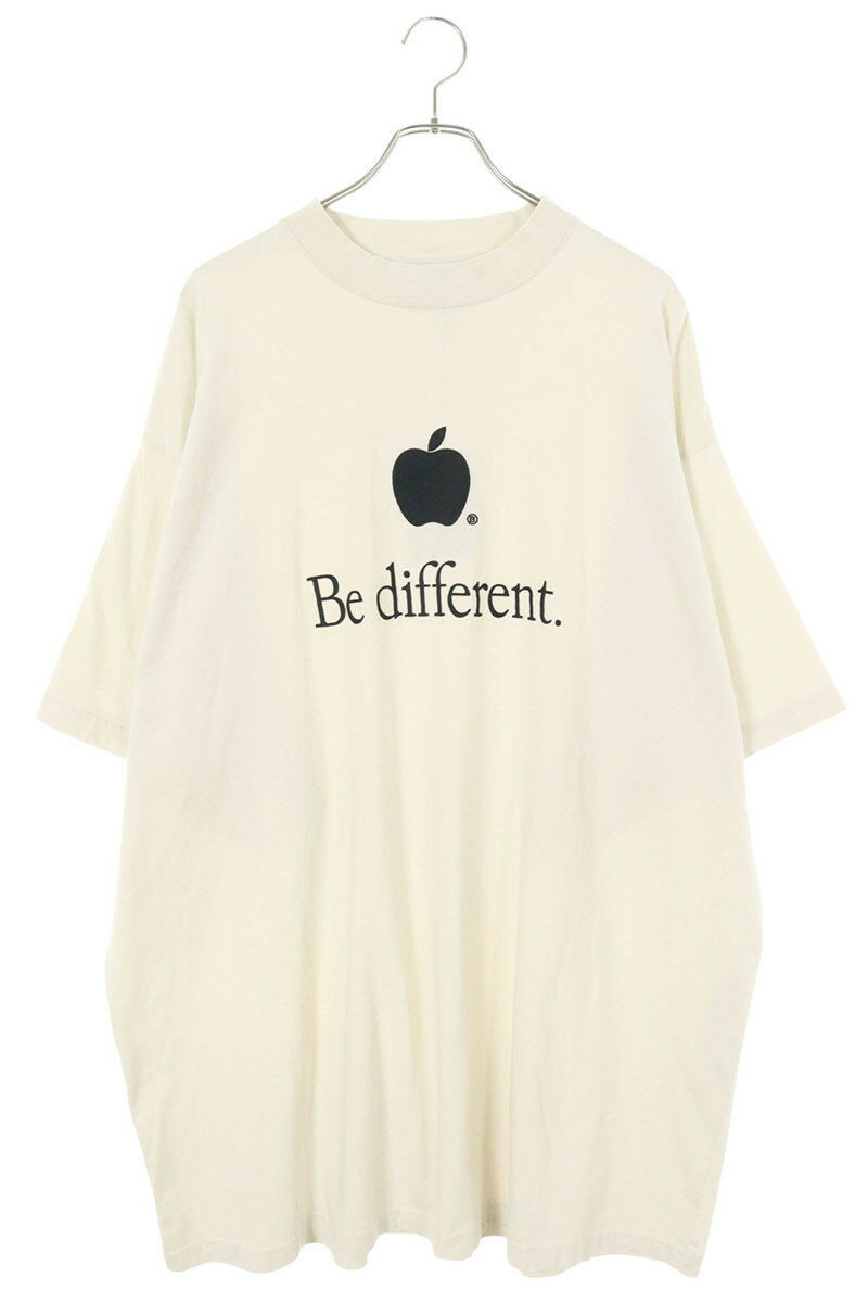 Balenciaga 22AW Be different Embroidered T-Shirt Beige Size XL