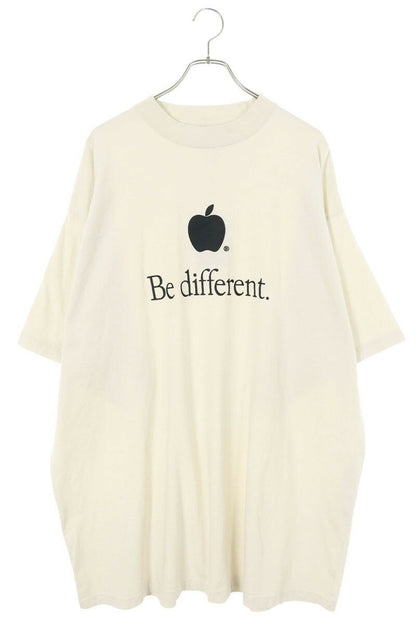 Balenciaga 22AW Be different Embroidered T-Shirt Beige Size XL