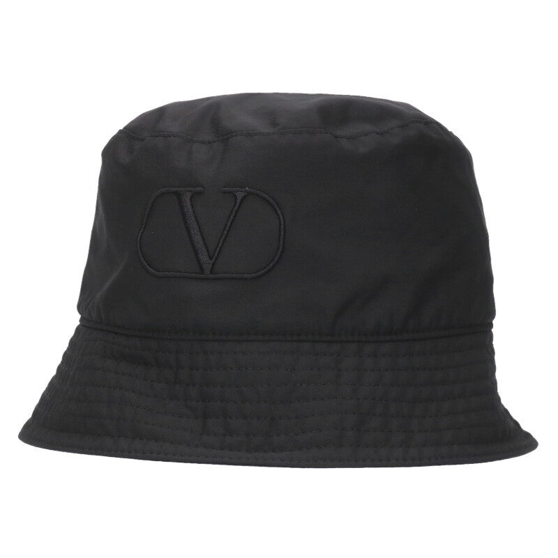 Valentino Logo Embroidered Bucket Hat Black One Size