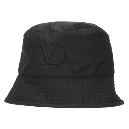 Valentino Logo Embroidered Bucket Hat Black One Size