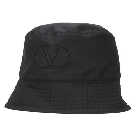 Valentino Logo Embroidered Bucket Hat Black One Size