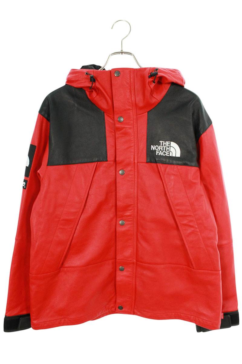 Supreme x The North Face 18AW Leather Mountain Parka Jacket Red Size M