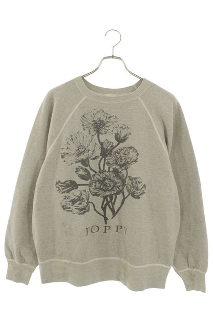 Saint Michael 24AW POPPY Vintage Crewneck Sweatshirt Gray Size L