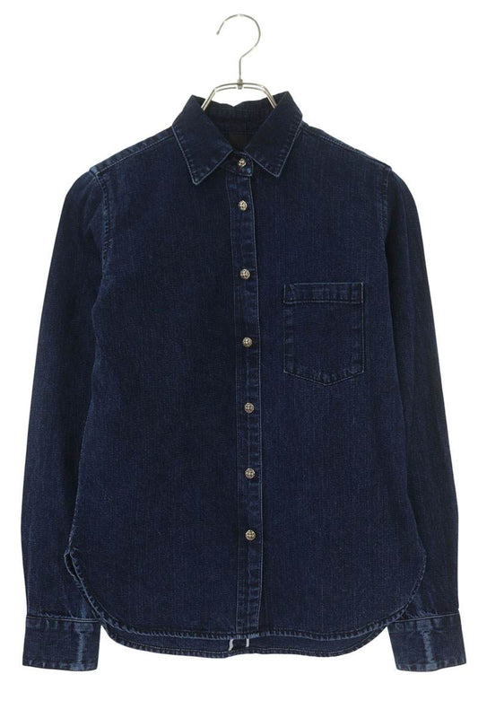 Vintage Chrome hearts Tops - Chrome Hearts Loose-End Long Sleeve Shirt Blue Size XS - Authentic Archive