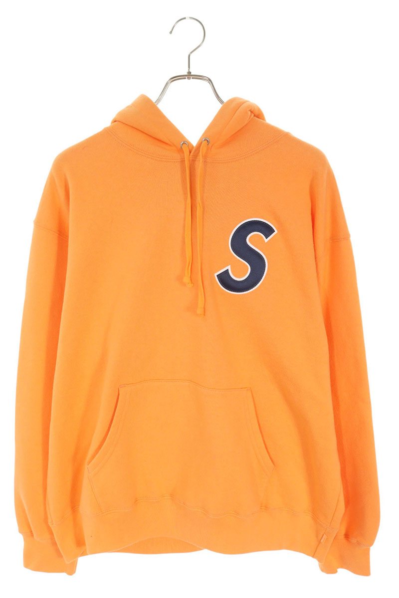 Supreme S Logo Hooded Sweatshirt S Orange Size L