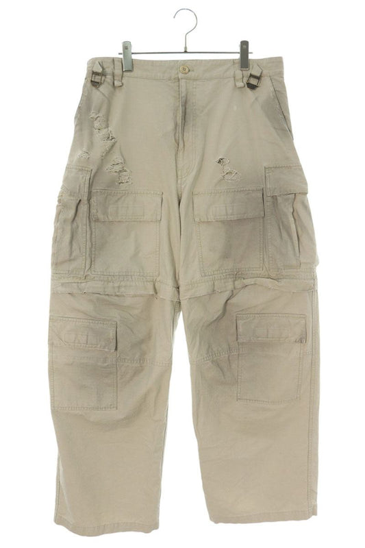 Balenciaga Distressed Cargo Long Pants Beige Size 48