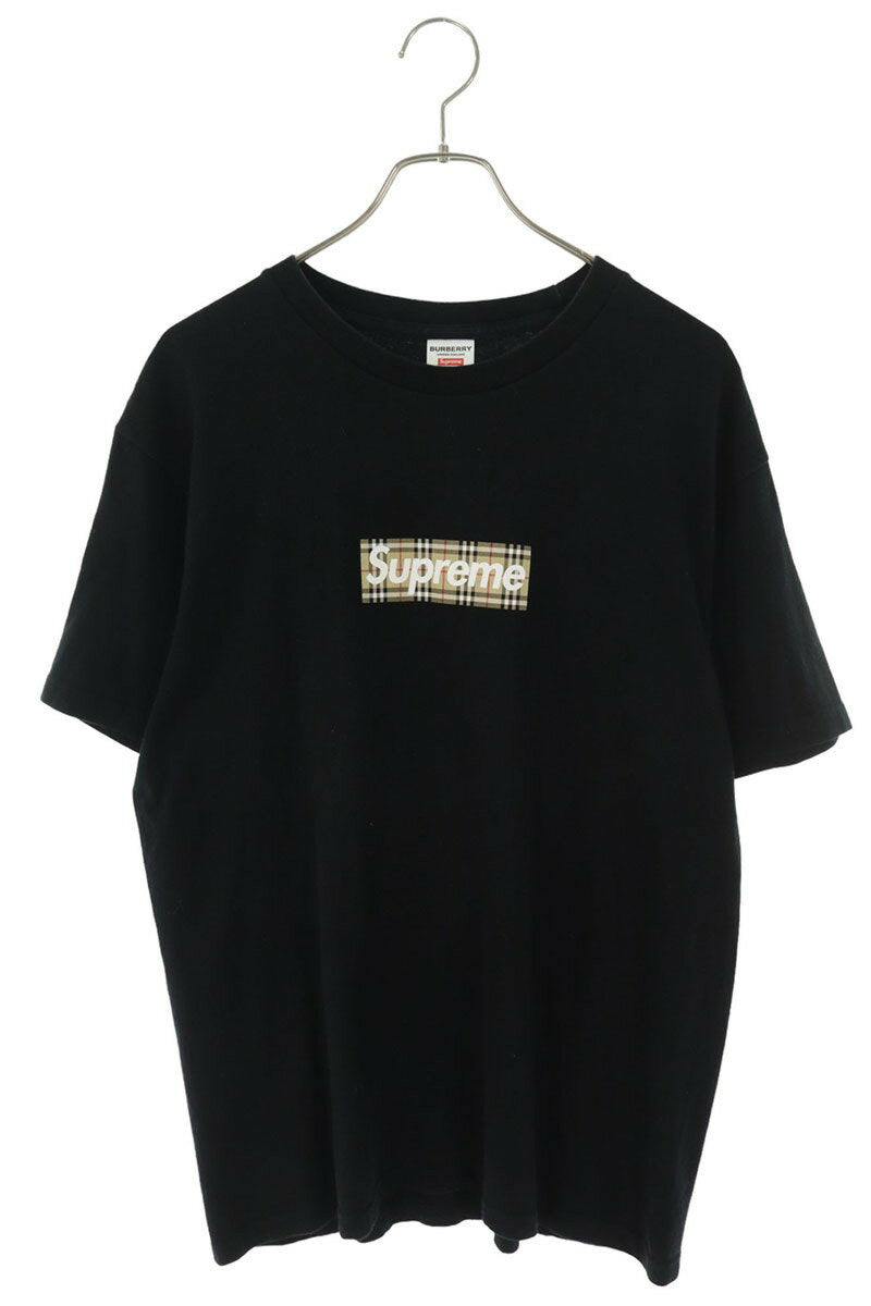 Vintage Supreme Tops - SUPREME x Burberry 22SS Burberry Box Logo Tee Logo T-Shirt Black Size M - Authentic Archive