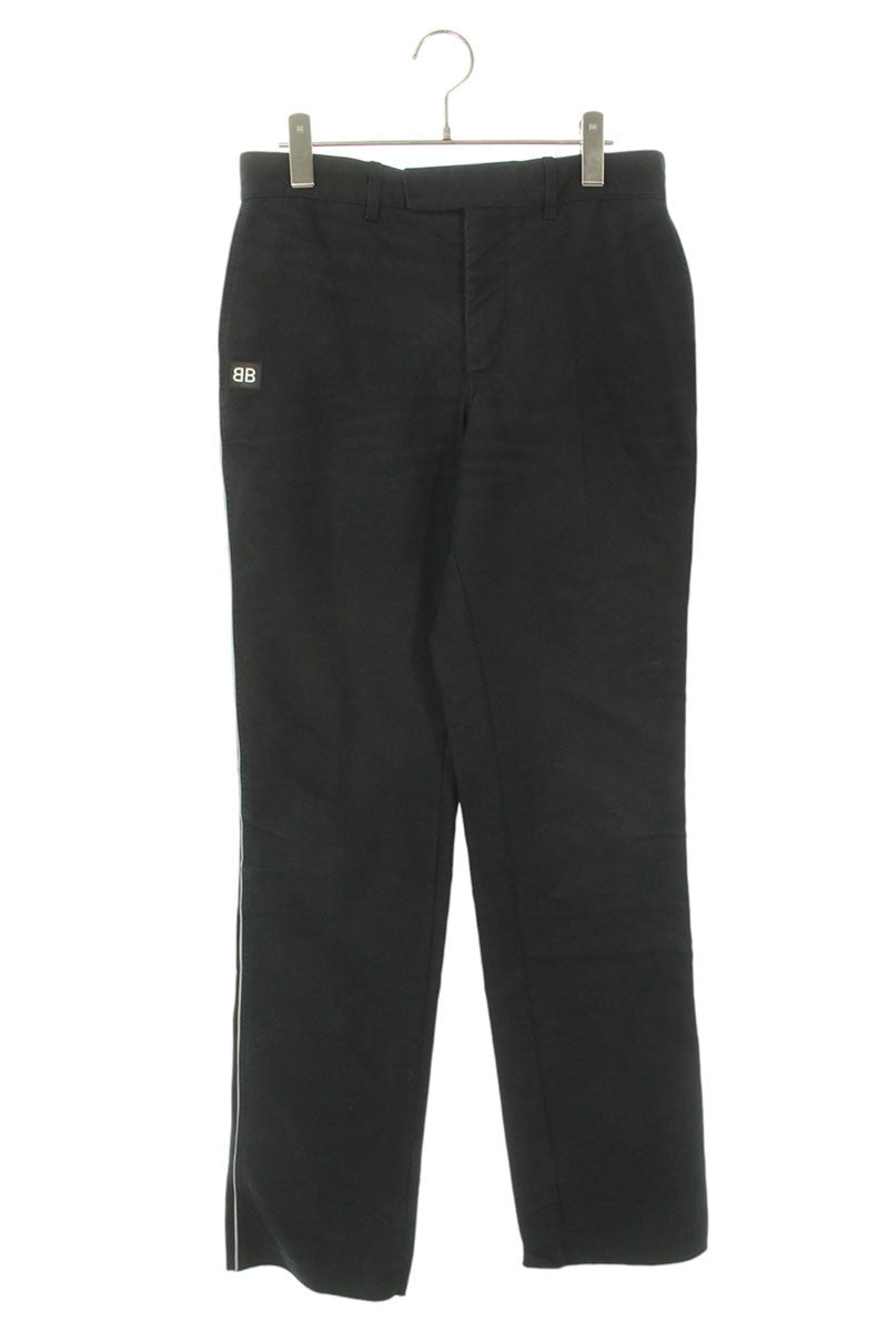 Balenciaga BB Logo sideline Cotton Long Pants Black Size 36