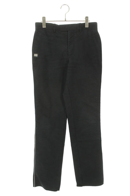 Balenciaga BB Logo sideline Cotton Long Pants Black Size 36