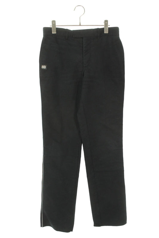 Balenciaga BB Logo sideline Cotton Long Pants Black Size 36
