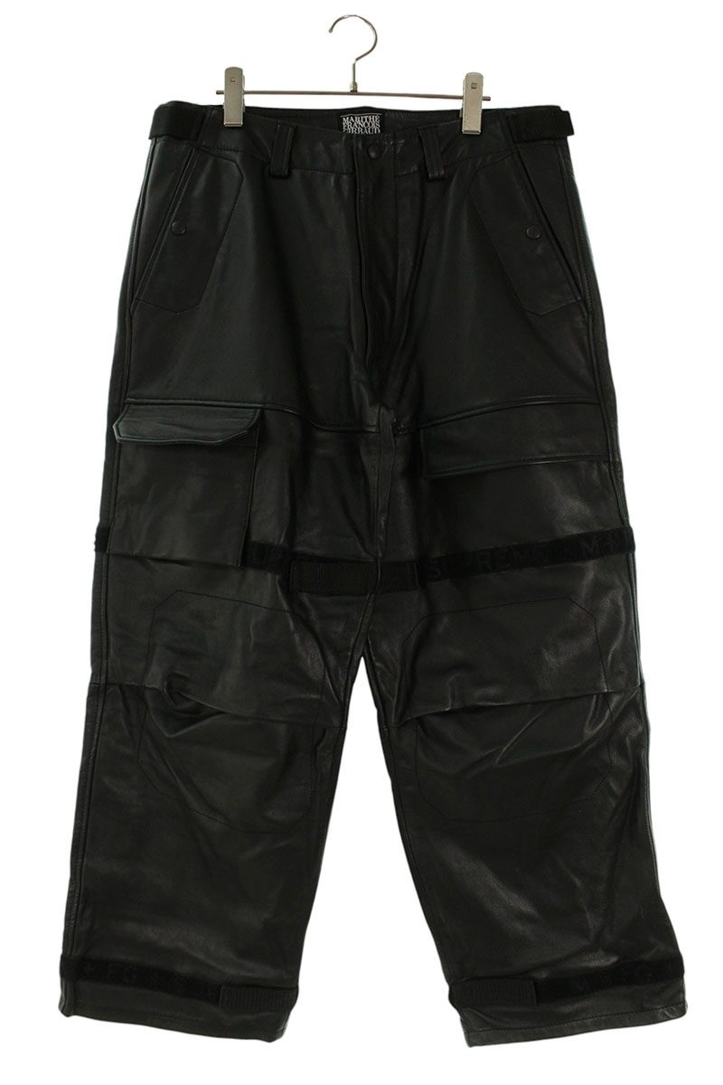 Supreme x FRANCOIS GIRBAUD 25SS Shuttle Tape Leather Cargo Pant Black Size 32