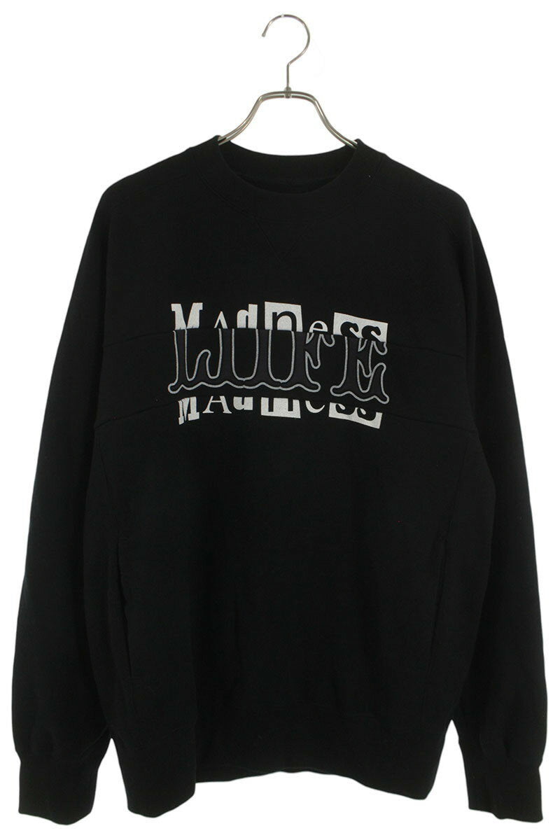 Sacai 21SS Logo Print Reconstructed Crewneck Sweatshirt Black Size L