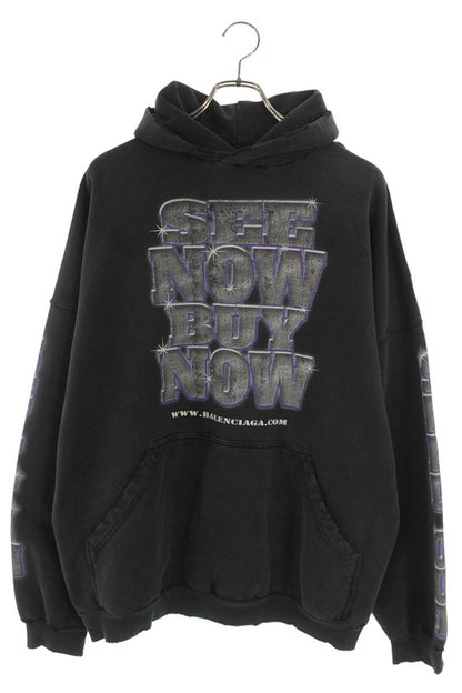 Balenciaga 23AW Patchwork Pullover Hoodie Black Size 3
