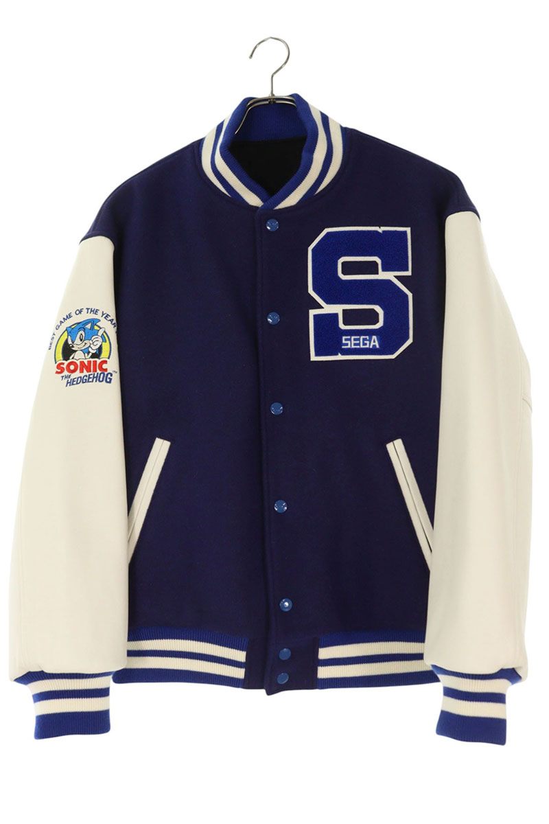 SAINT MICHAEL SEGA Varsity Jacket Blue/White Size M