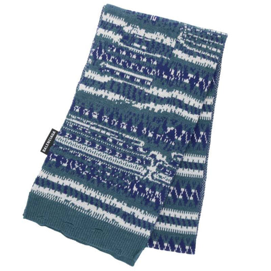 Balenciaga Distressed Scarf Green