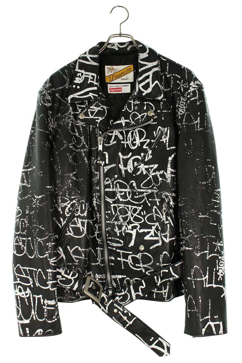 Supreme 18AW PAINTED PERFECTO LEATHER JACKET Size L