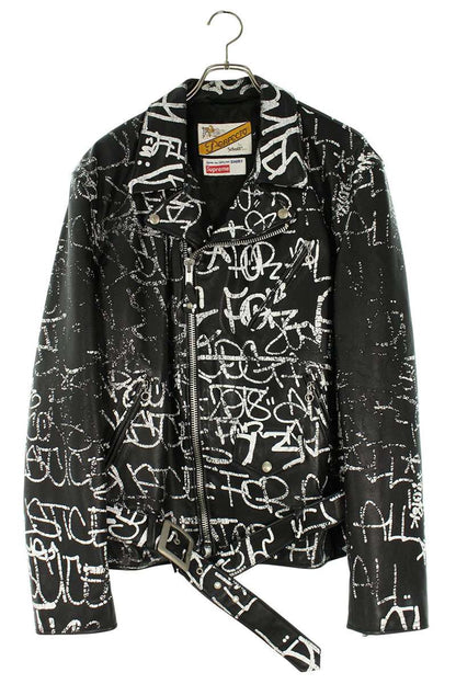 Supreme 18AW PAINTED PERFECTO LEATHER JACKET Size L