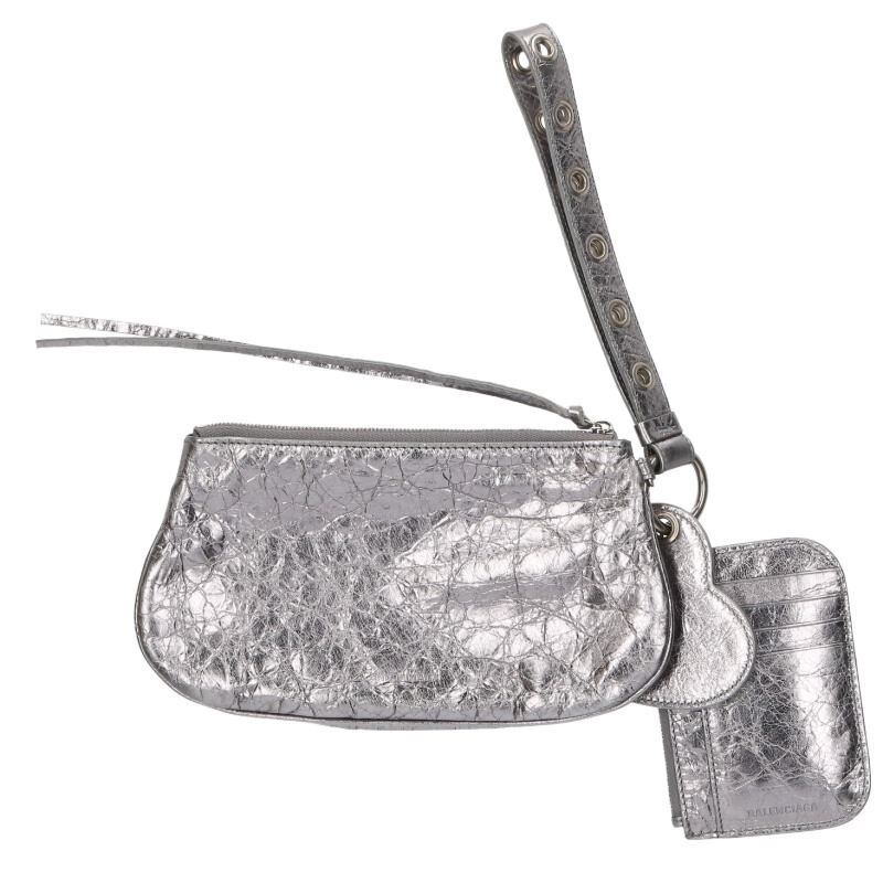 Balenciaga Luca Gaul Mini Multi Pouch Silver One Size