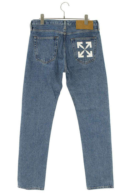Off-White Print Denim Pants Blue Size 30