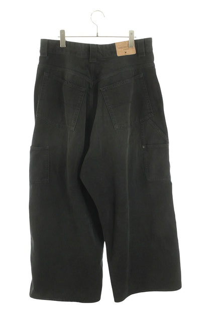 BALENCIAGA Grunge Ripped Baggy Denim Pants Black Size 30